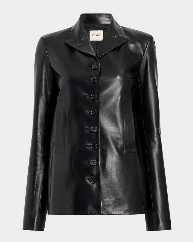 Saraphina Leather Single-Breasted Jacket